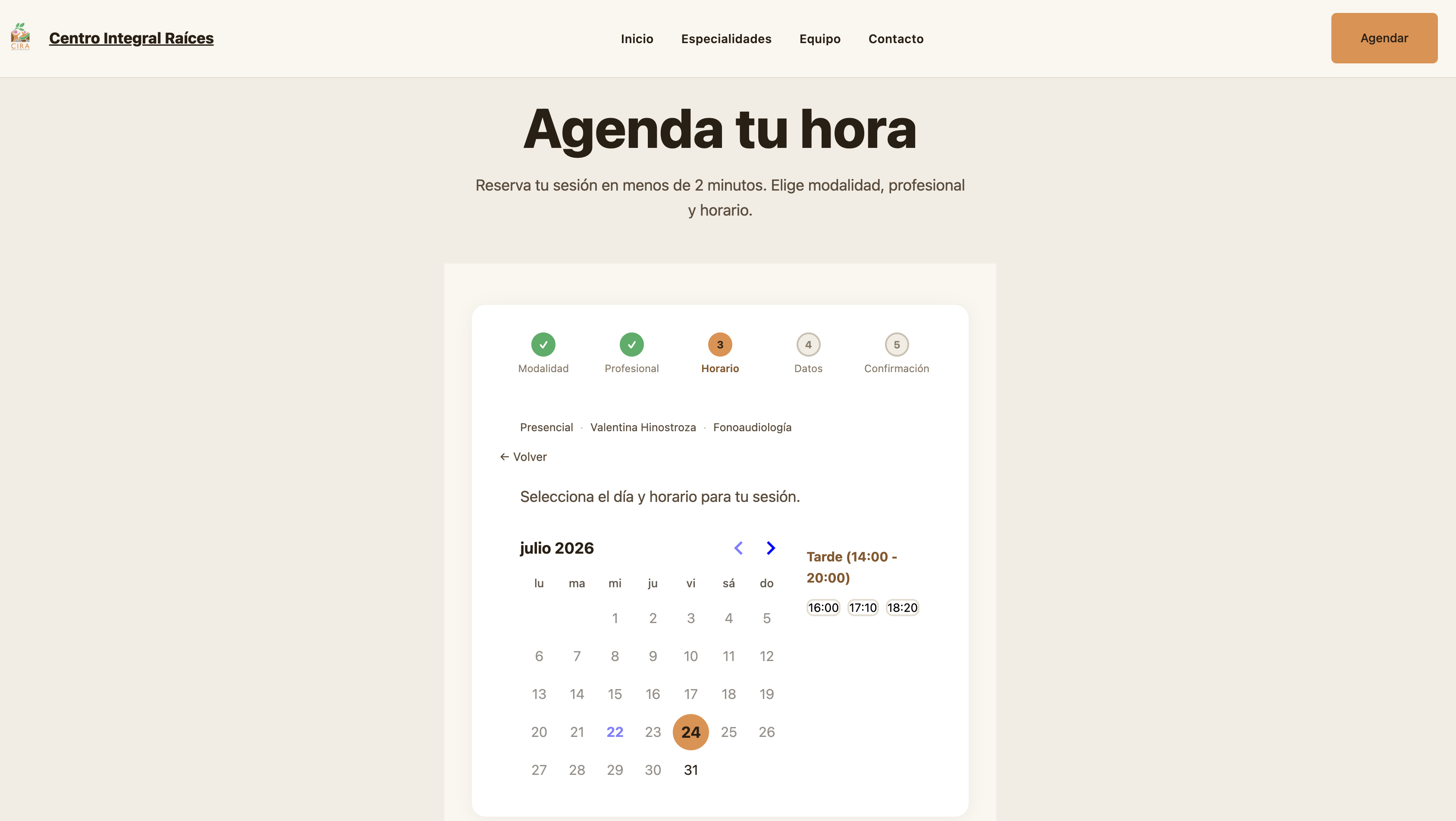 Captura de pantalla del proyecto Cira Pirque