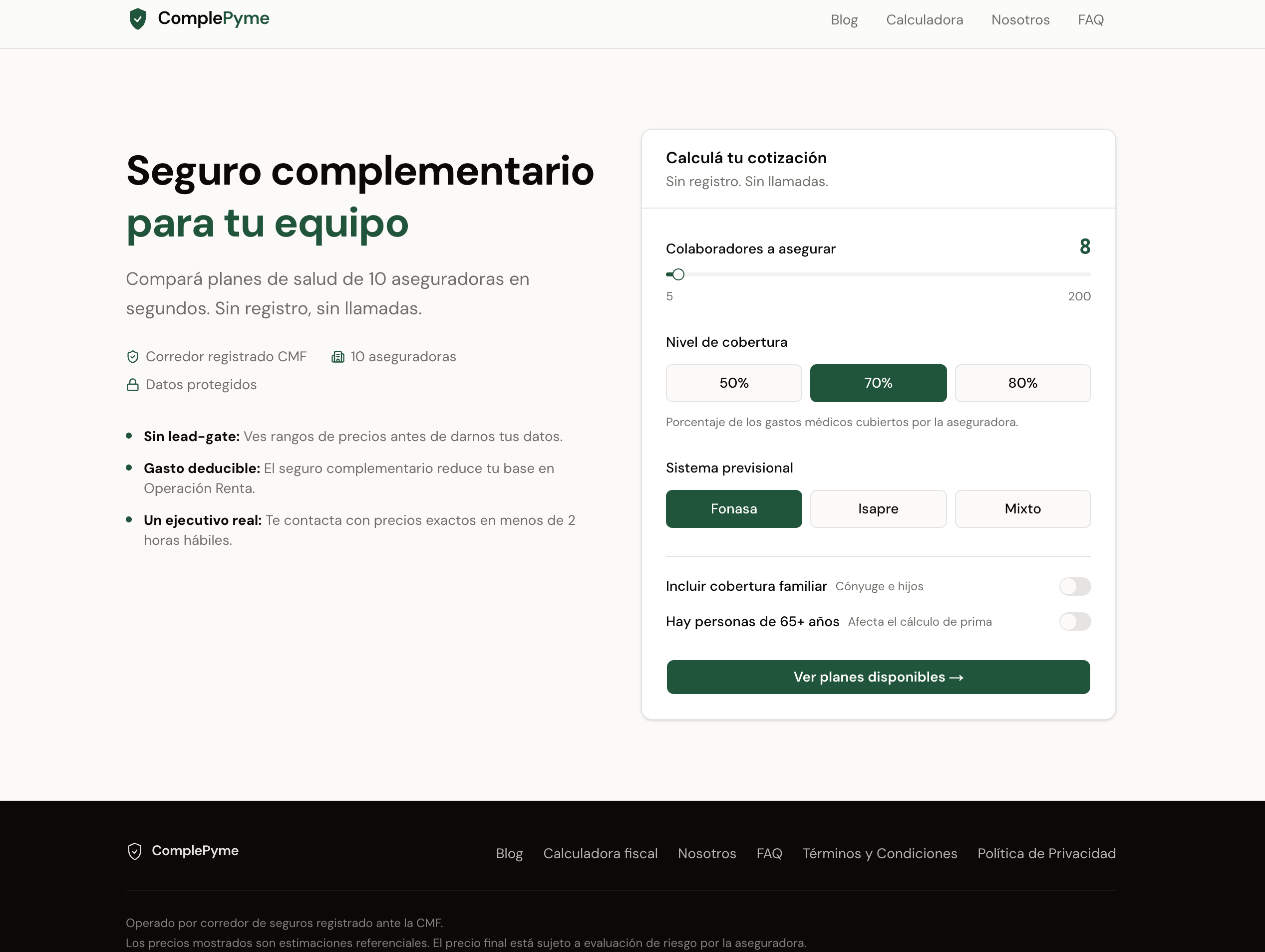 Captura de pantalla del proyecto ComplePyme